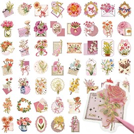 Mythya Pegatinas Naturaleza Vintage, 100 Piezas, Floral-3 Calcomanías Decorativas Florales, Impermeables, Para Álbumes de Recortes, Para Cuadernos, Para Computadora