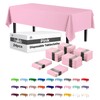 Exquisite Party Solids Pink Rectangular Plastic Tablecloth - 54x108 Inch,