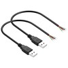PNGKNYOCN 30cm USB DIY Pigtail Cable, 22AWG 5V/3A USB A