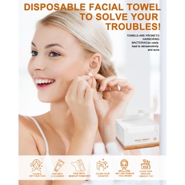 LUXU Clean Face Towels,Disposable Face Towel, Facial Washcloth, Makeup Remover Dry Wipes,25 Ct,Clean Facial Towels for Sensitive Skin,Soft and Thick for Nursing, Cruelty Free,Biodegradable