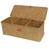 FEILANDUO 3-Section Seagrass Storage Basket with Lid Hand Woven Small