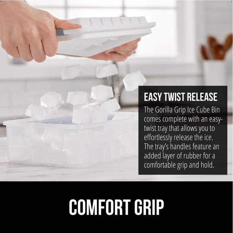 GORILLA GRIP BPA-Free Easy Release Ice Cube Tray for Freezer,