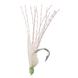 OCEAN CAT - Paquete de 10 plataformas de pesca con ganchos de cuerda, abalorio brillantes, ganchos de alto carbono para señuelos de pesca de agua dulce y agua salada, aparejos de anzuelo (piel de