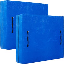 AlexHome Mattress Bags for Moving and Storage - Twin Size, 2 Pcs - Heavy Duty Tarp Reusable Mattress Cover, Easy to Use, Waterproof, 165g Thickness, 8 Strong Handles, Blue