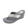 Yellow Box Women's Sana Wedge Sandal, Gray, Size 8.5 US