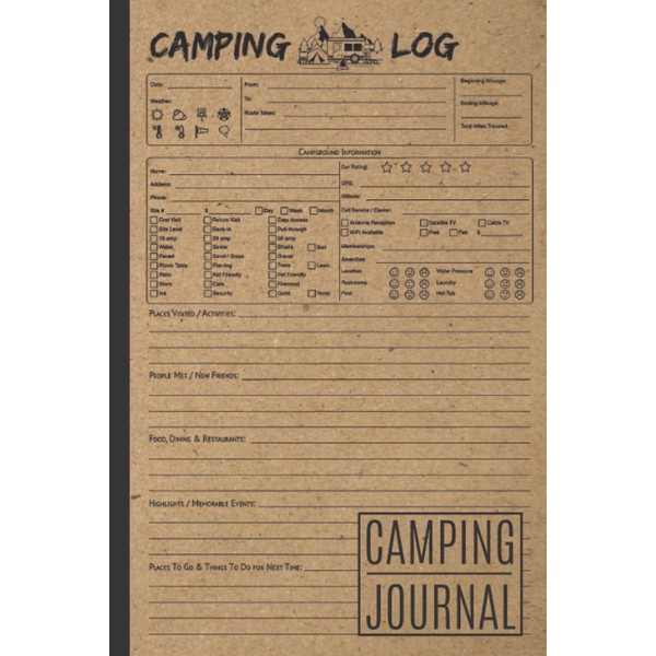 Camping Journal: RV travel Logbook | A Campsites Log Book