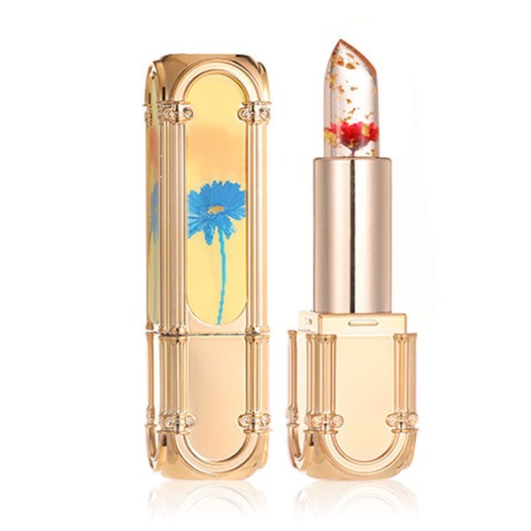 Lipstick Color Changing Lips Color Changing Lips Temperature Change Color Lipstick Gold Cover Lipstick INS Fashion Lip Gloss Crystal Jelly Lipstick 3.8g Lipstick 02# Teardrop Rose