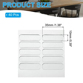 PATIKIL 40 Pcs Self Adherence Sibra Rubber Bumper Stripe 1.4"x0.4" Clear Cabinet Door Bumper Sound Damping Buffer Pad for Furniture Cabinet Drawer Chair Protection