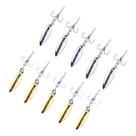 Metal Lure Triple Hook with Blade Spin Tail Blade Hook Metal Jig Iron Plate Blade Spin Tail Jig, Sea Fishing, Distant Throw, Sea Bass, Flounder, Bass, Blue Item No. 6, Set of 10
