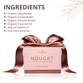 COCOSOLIS NOUGAT Body Cream - 100% Natural Body Lotion for Women - Luxurious Liquid, Elegant Shine and Fragrance, Body Cream with Shea and Cocoa Butter with Light Brown Accent