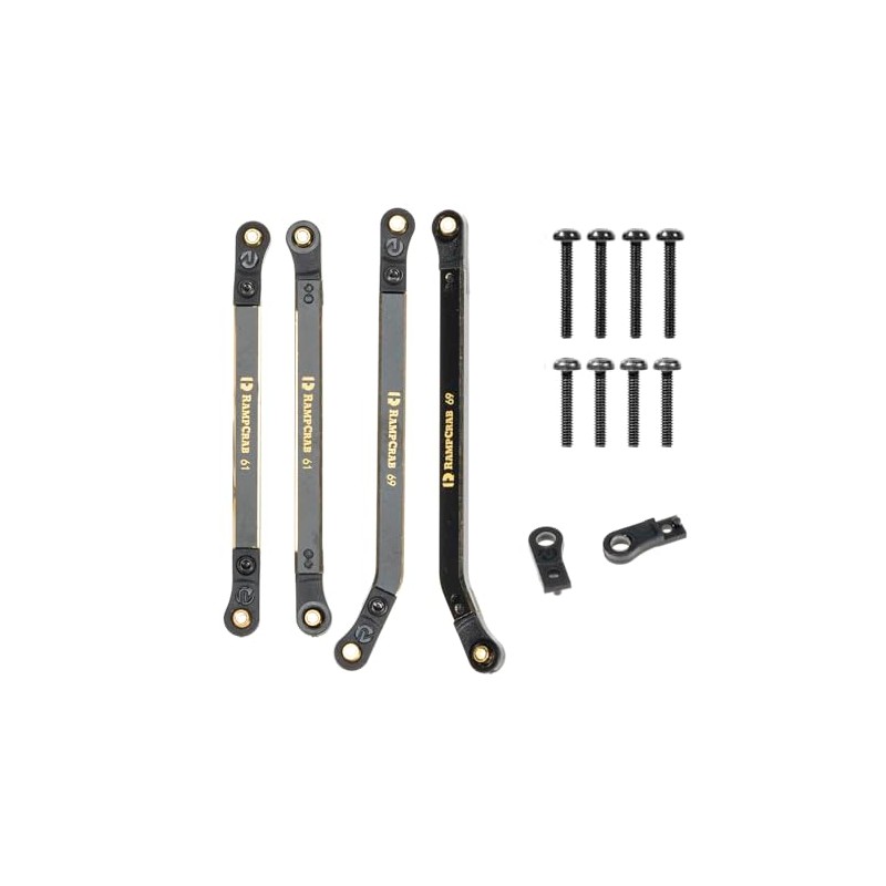 RampCrab High Clearance 4 Links Set for SCX24 Deadbolt, Brass
