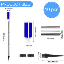 DatingShiny 10pcs Solar Powered Driveway Markers Reflective Driveway Lights Blue Landscape Driveway Reflectors for Snow Road Outdoor Yard Parking Sidewalk