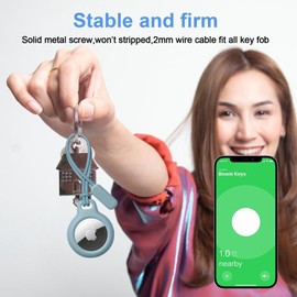 TicEaik 4 Piezas Funda Airtag,.Soporte para Airtag con Correa para Llavero, Anti-Fragmentation AirTag Case with Raised Edge, AirTag Accessory Keychain.