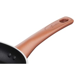 Lagostina Ramata Casseruola Fonda Antiaderente in Alluminio Ø 14 cm con Esterno Effetto Rame, Pentola Gas e Forno con Thermo-Signal, Rivestimento Titanium Easy, Manico Lungo in Bakelite