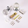 CLCTK Crystal Glass Door Knobs Interior with Lock, Round Bathroom