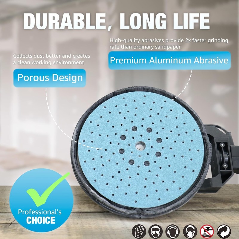 225mm Porous 120 Grit Sanding Discs Hook and Loop Sanding