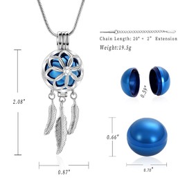mingkejw Dream Catcher Urn Necklace for Ashes Cremation jewelry for Women Men Stainless Steel Memorial Necklaces Ash Holder for Human Pets Keepsake Jewelry for Loved Ones with Fill Tool