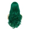 Long Curls Green Waves Wig Women Side Parts Natural Shape