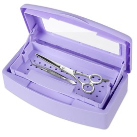 Gusnilo Nail Tool Sterilizer Box Disinfectant Jar Plastic Disinfectant Container Suitable for Nail Tools Hair Salons Beauty Centers and Manicure and Nail Equipment(Purple)
