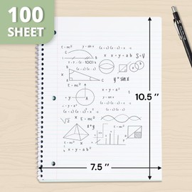 ONAVIA 1 Subject Spiral Notebook College Ruled 5 Pack, 140 Pages, Assorted