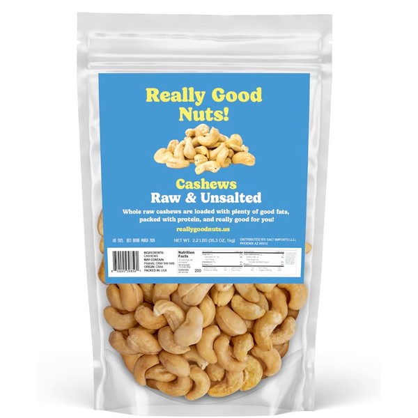Really Good Nuts! - Organic Raw Cashews, 2.2 lb (35.2