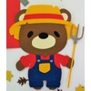 Teddy Bear Farmer Paper Die Cut Paper Doll Scrapbook Embellishment