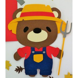Teddy Bear Farmer Paper Die Cut Paper Doll Scrapbook Embellishment