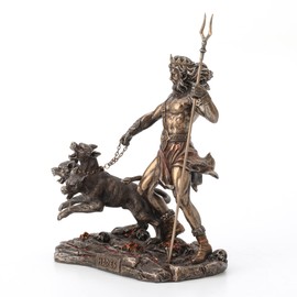 Veronese Design 7 5/8" Tall Hades Greek God of The Underworld with Cerberus Resin Statue Bronze Finish