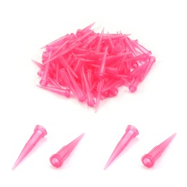 Utoolmart 100pcs 20ga Plastic Tapered Pinhead Glue Liquid Dispenser Needles Blunt Tip Tapered Needle Dispensing Fill Needle for Oil or Glue Applicator Pink