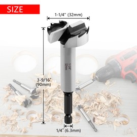 NICAVKIT 1-1/4 Inch Forstner Bit for Wood,1-1/4" Forstner Drill Bit for Woodworking, Wood Drill Bit Woodworking Hinge Cutter Tool for Wood Plywood Plastic