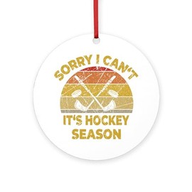 CafePress Hockey Player Tournament Coach Hock Round 4" MDF Holiday Ornament