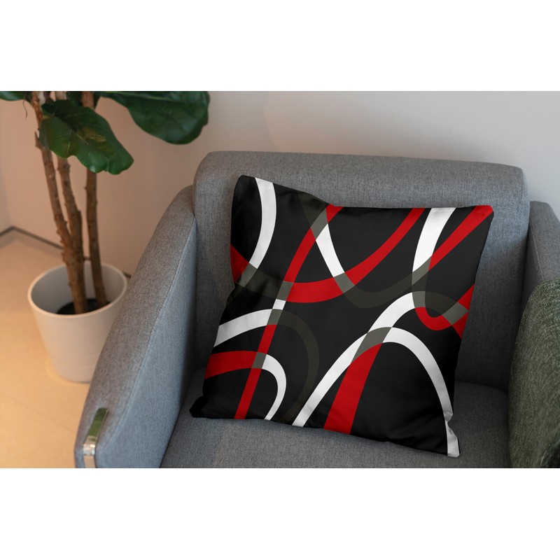 weesire Black and Red Throw Pillow Covers Set of 2