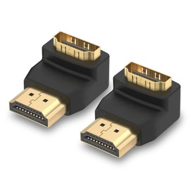 VCE HDMI 90 Degree Adapter 2-Pack, Right Angle HDMI Adapter Male to Female L-Shape Connector with 4K@60Hz, 3D for TV Stick, HDTV, PC
