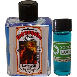 2GoodLuck Restless (Intranquil), Spiritual Oil With 1 Dram Perfume for Magic and Rituals. Intranquilo Aceite Espiritual Para Rituales Y Magia.