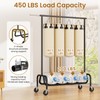 JIEJIERUI Heavy-duty Clothing Rack with Wheels, Rolling Clothes Rack with