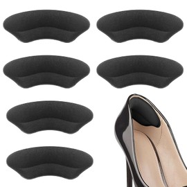 Heel Pad, Heel Protector for Shoes, Heel Pads with Sponge Inserts, Cut to Size, Heel Protection for High Heels, Casual Shoes (3 Pairs (Black), L9.5 x W3.5 x H0.5 cm)