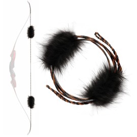 TACHYON ARCHERY Recurve Bow String Silencer for Traditional Longbow and Recurve Bow, Handmade Flemish D97 Rabbit Fur Bowstring 16 Strands (AMO 68"(Actual Length 64"))