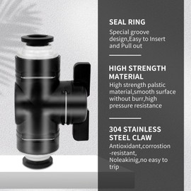 ANHAN 6mm Push to Connect Ball Valve Union Air Flow Control Valve Quick Connect Tube Fittings Pneumatic Valve Air Hose Fittings 5pack