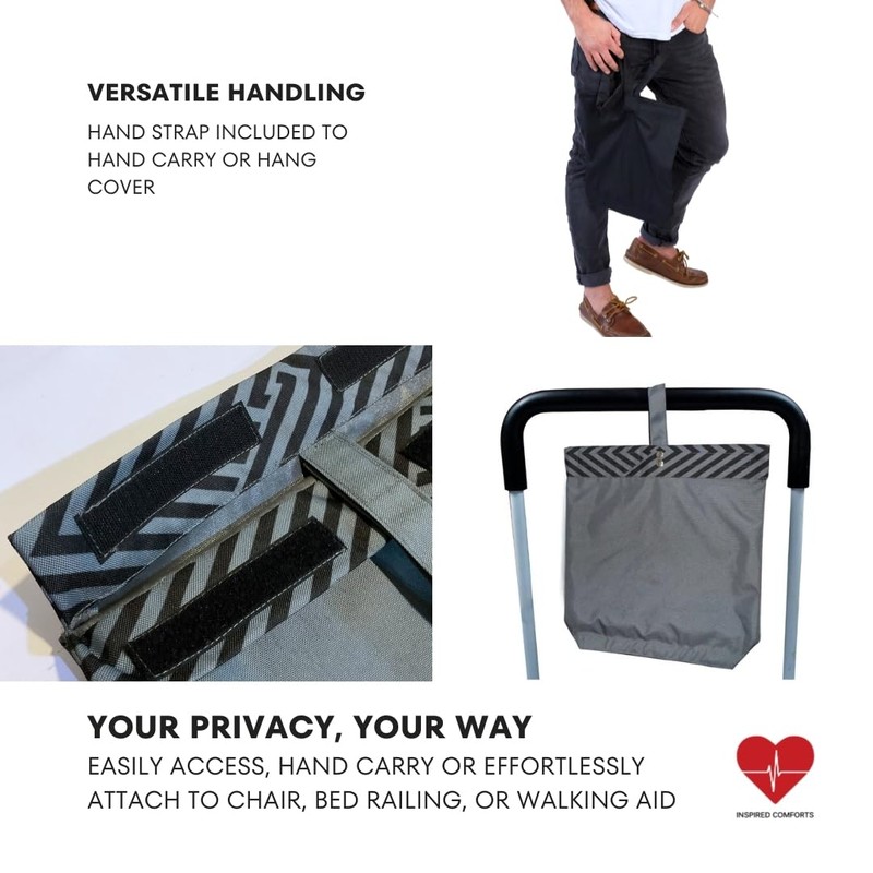 Inspired Comforts Urine Catheter Bag Cover with Snap on Pipe