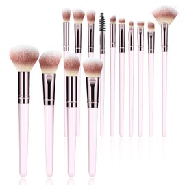 Makeup Brush Set, Premium Synthetic 14 Pcs Makeup Brushes, Travel Makeup Brush Set for Foundation, Concealer, Blush and Eyeshadow Brush(Pink)