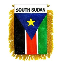 South Sudan Mini Flag 4"x6" Window Banner w/suction cup