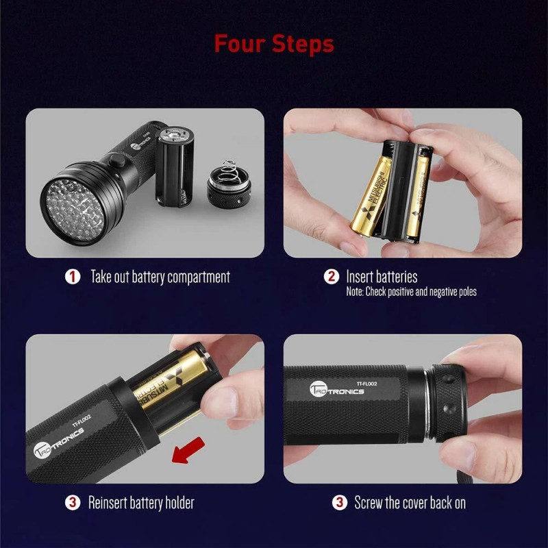 TaoTronics 51 LEDs UV Blacklight Flashlights Detector for Dry Pets