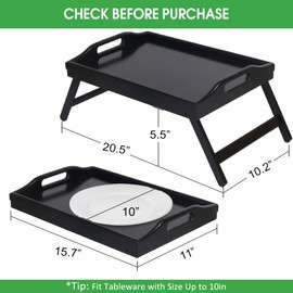 Bed Tray Folding Legs with Handles Breakfast Food Tray Table for Sofa Eating,Drawing,Platters Bamboo Serving Lap Desk Snack Tray