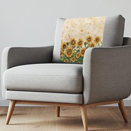 Xsehusvy Sunflower Headrest Cover for Recliner Chair Anti-Slip Recliner Protector Cover for Furniture Slipcovers Washable Dust-Proof Chair Back Cover Couch Headrest Protector Living Room Decor