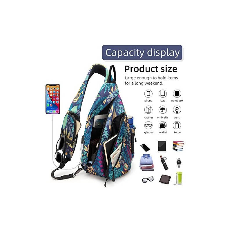 TurnWay Water-Proof Sling Backpack/Crossbody Bag/Shoulder Bag for Travel, Hiking, Cycling,