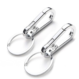 2 Pack Dog Tag Clips, Stainless Steel Heavy Duty Quick Clips with Rings, Easy Change Pet ID Tag Holder for Dog Cat Collars and Harnesses