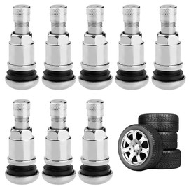 8 Stück 11.3mm Metallventile Felgen, 42 x 16mm Universal Ventil, Neu Silber Felgen Ventile Aus Edelstahl, Leicht Metallventil, Felgenventil Metall Stahlventile, für Autos, Motorrad, Lastkraftwagen
