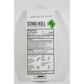 Sting-kill 1 pk STING-KILL 5ct Disposable Swabs Relieves Pain Itch Mosquito Bee Insect Bite