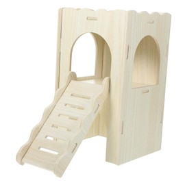 Totority Wooden Guinea Pig Hideout House with Ramp Multi Small Pet Shelter and Playground Lightweight Wear Resistant Hamster Hideaway for Chinchillas Rats and Small Animals