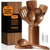Mooues 9 Piece Natural Acacia Wooden Spoons for Cooking, Wooden